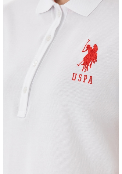 U.S. Polo Assn. Kadın Beyaz Polo Yaka Mini Boy Örme Elbise 50280064-VR013