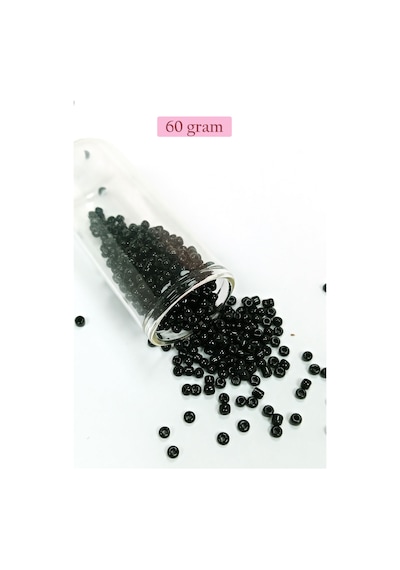 Dökme Cam Kum Boncuk 8/0 3 Mm - 60 Gram - Parlak Siyah - Bnc211