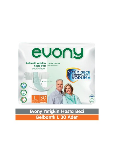 Evony Belbantlı Yetişkin Hasta Bezi L Beden 30 Adet