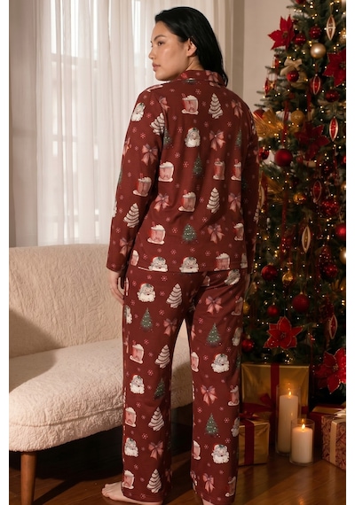 Siyah İnci Yılbaşı Temalı Desenli Termal Kumaşlı Ultra Soft Yumuşak Büyük Beden Battal Boy Düğmeli Örme Pijama Takımı 26226502 Bordo Siyah İnci Yılbaşı Temalı Desenli Termal Kumaşlı Ultra Soft Yumuşak Büyük Beden Battal Boy Düğmeli Örme Pijama Takımı 26226502 Bordo