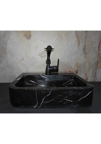 Toros Siyah Batarya Çıkışlı Kare Lavabo