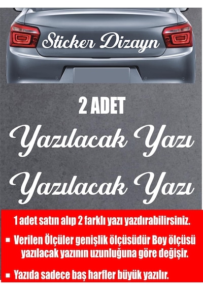 Sticker Usta Kişiye Özel Yazı - 2 Adet Isim Soyisim - Araba - Oto - Araç -motosiklet - 00097 Si