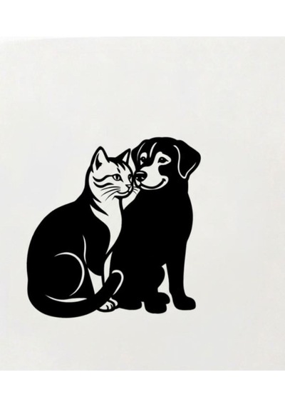 Kedi Köpek Sticker Dostum Sticker 20x20