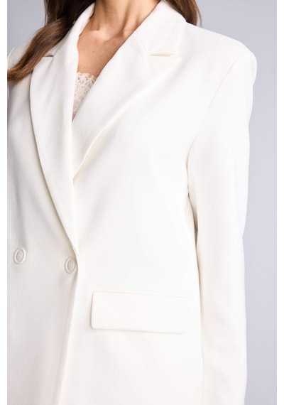 Defacto Oversıze Ceket Yaka Blazer Ceket E7732ax26spwt84 Beyaz-wt84