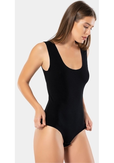 Türen Kadın Lazer Kesim Pamuklu Çıtçıtlı Body 905/siyah 001