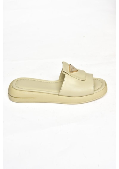 Fox Shoes S518106409 Bej Kadın Terlik Bej