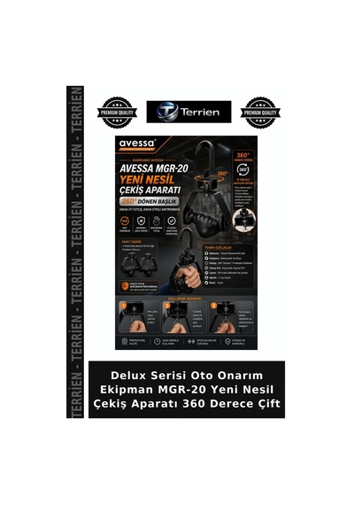 Delux Serisi Oto Onarım Ekipman Mgr-20 Yeni Nesil Çekiş Aparatı 360 Derece Çift