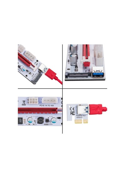 10 Adet - Ver008s Riser Kart - Pcı-ex 1x To 16x Usb 3.0 Ekran Kartı Uzatma Mining Adaptörü
