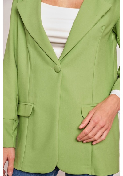 Yakalı Kolu Katlamalı Cep Kapaklı Salaş Boyfriend Oversize Hafif Likralı Kumaş Blazer Ceket-fıstık Yeşili Fıstık Yeşili Yakalı Kolu Katlamalı Cep Kapaklı Salaş Boyfriend Oversize Hafif Likralı Kumaş Blazer Ceket-fıstık Yeşili Fıstık Yeşili