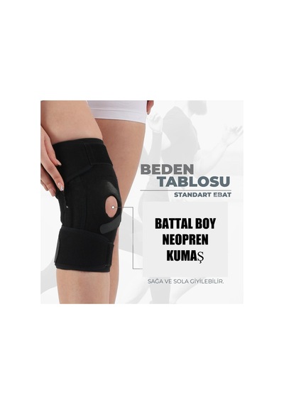 Silikon Patella Ligament Destekli Neopren Dizlik Battal Boy