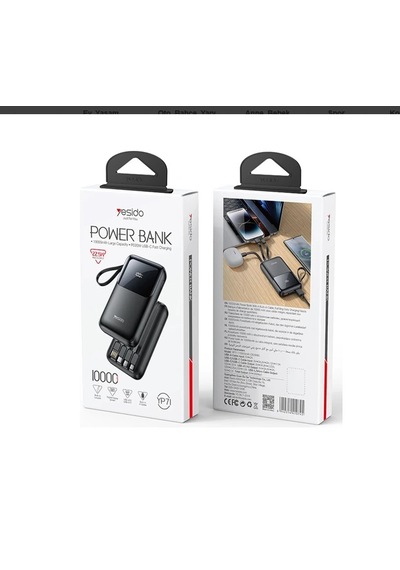 Yesido Yp71 Dijital Göstergeli 10.000 Mah 6in1 22.5w Pd Hızlı Şarj Powerbank Çoklu Kablolu 1