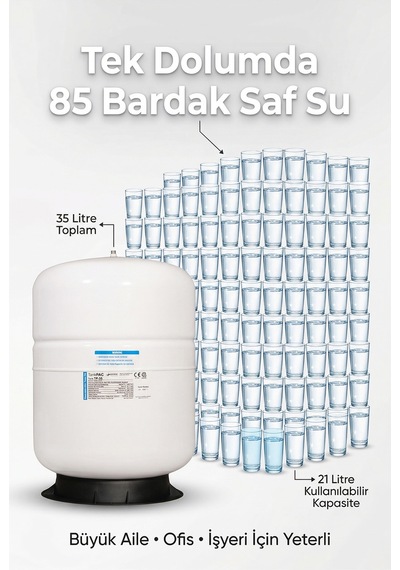 Pae Tp-35 Su Arıtma Tankı 35 Litre 9.2 Galon Nsf Onaylı Metal Çelik Basınçlı Depo Tayvan Üretim