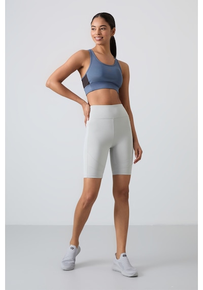 Tommy Life Petrol Çapraz Sırt Detaylı Slim Fit U Yaka Pedli Kadın Spor Büstiyer - 97121 Petrol
