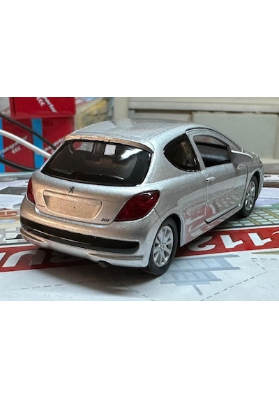 Oyuncak Metal Model Araba 1/36 Çek Bırak Peugeot 207 Gri
