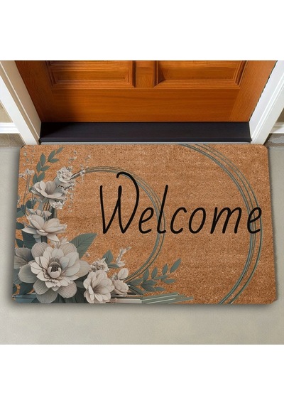 Valerine Life Beyaz Su Zambağı Welcome Kapı Önü Paspası 45x70cm
