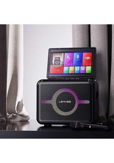 Lenyes S892 Rgb Işıklı Mikrofonlu Dokunmatik Ekranlı Tws Bluetooth Speaker Hoparlör V5.3 300w Siyah