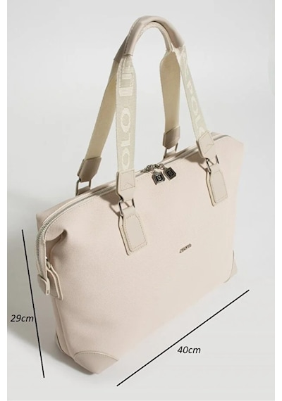 Just Polo Kadın Büyük Valiz Boy Ayarlanabilir Askılı Lüks El Ve Omuz Çantası Shopper Ebat: 33 X 40 Cm Krem