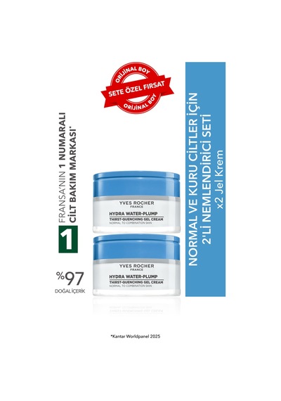 Yves Rocher Normal Ve Kuru Ciller İçin 2'li Nemlendirici Seti- Jel Krem 50 Ml