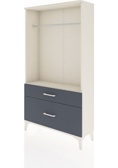 Arges Dolap Tek Raflı 2 Çekmeceli Tek Askılı 88x30x163 Aytaşı-antrasit Aytası