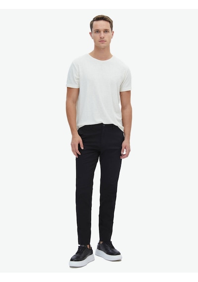 Kip Siyah Dokuma Regular Fit Casual Pamuk Karışımlı Pantolon Siyah Kip Siyah Dokuma Regular Fit Casual Pamuk Karışımlı Pantolon Siyah