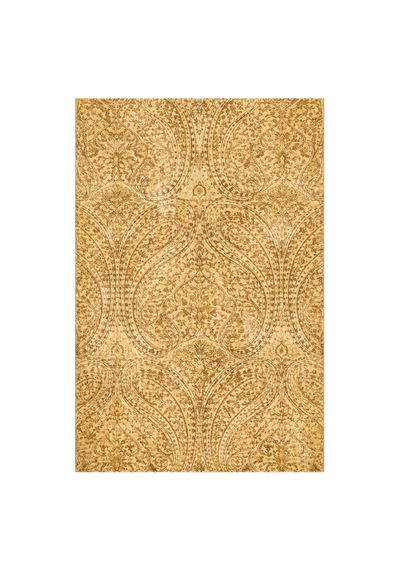 Kartela Halı Paisley Halı Kaymaz Taban Makinede Yıkanabilir Halı Hardal Sarısı - 60 X 90 Cm