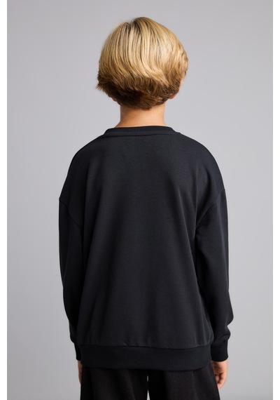 Defacto Atatürk Baskılı Bisiklet Yaka Sweatshirt Erkek Çocuk I6566a826wnbk81 Siyah-bk81