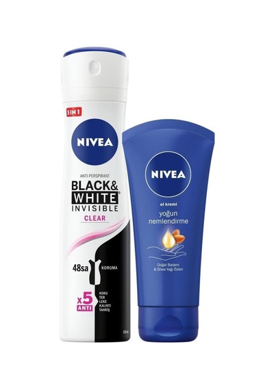 B&w Clear Kadın Sprey Deodorant 150 Ml + Nemlendirici El Bakım Kremi 75 Ml
