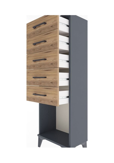 Arges Dolap 5 Çekmeceli 44x30x134 Antrasit-çam Antrasit