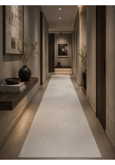 Halıcılık Merinos Jonas Gri Modern Makinede Yıkanabilir Kaymaz Taban Salon Hol, Koridor Mutfak Yıkanabilir Jel Kesme Yolluk