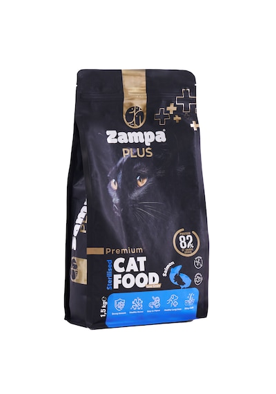 Zampa Plus Premium Kısırlaştırılmış Somon Etli Yetişkin Kediler İçin Kuru Mama 1500 G