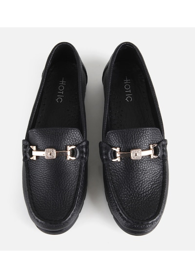 Hotiç Kadın Deri Siyah Gold Toka Detaylı Comfort Günlük Loafer 01ayh328770a100 01ayh328770a100