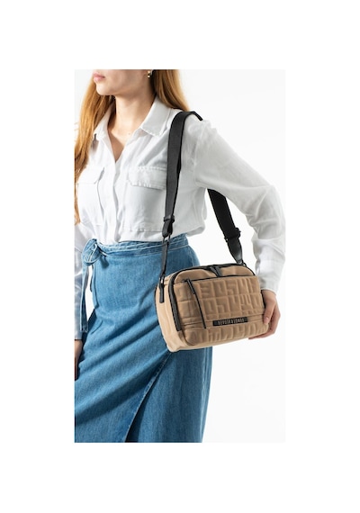 Baginn Kadın Postacı Çantası Vegan Deri Nubuk-süet Dokulu 25 18 Cm Çapraz Askılı Omuz Kol Çantası 20e Vizon