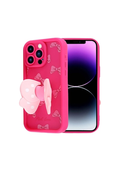 Apple Uyumlu iPhone 14 Pro Max Kılıf Kamera Korumalı Figür Tasarımlı Zore Kapya Kapak-pembe Koyu Pembe Koyu