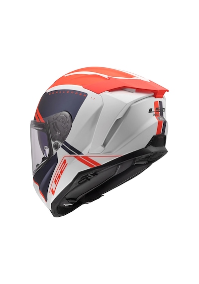 Ls2 Challenger 2 Tıtan Mat Beyaz-mavi-kırmızı Kask Mat Beyaz