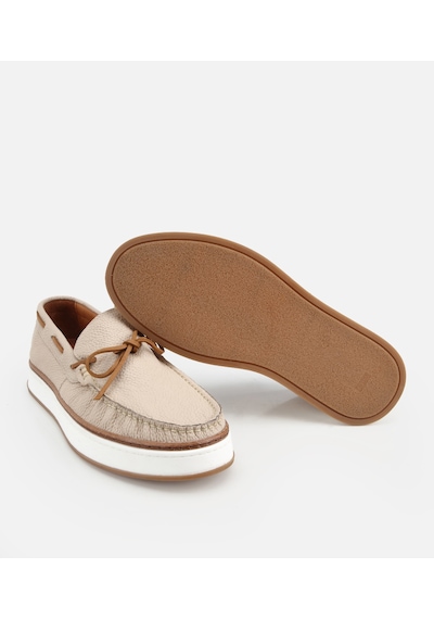 Hotiç Erkek Deri Bej Bağcık Detaylı Günlük Loafer 02ayh319390a310 02ayh319390a310