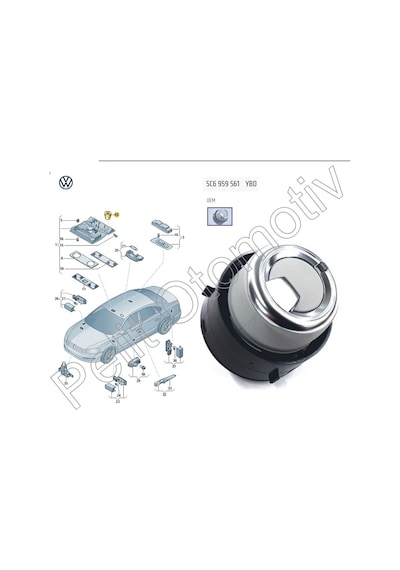 Vw Jetta Passat Polo Sunroof Açma Düğmesi 5c6959561 / 5c6959561 Ybd