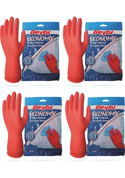 Beybi Ev İşleri ve Bulaşık Eldiveni 4'lü 9-9.5 L