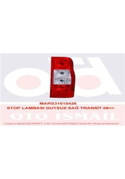 Mars 610426 Stop Lambası Duysuz Sağ Transit V348- v347 06 14 6c1113404ad 1435880 1459901 T199078