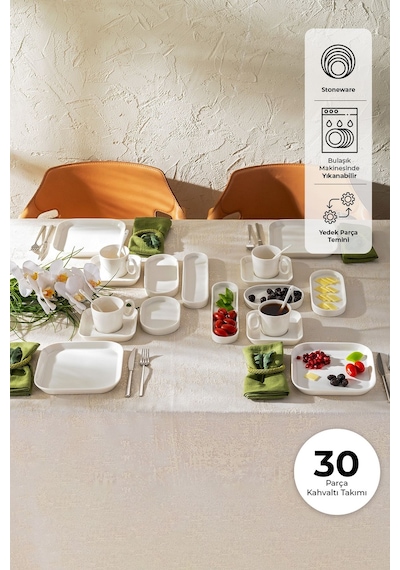 Emsan Yeni Mısra 30 Parça 6 Kişilik Porselen Krem