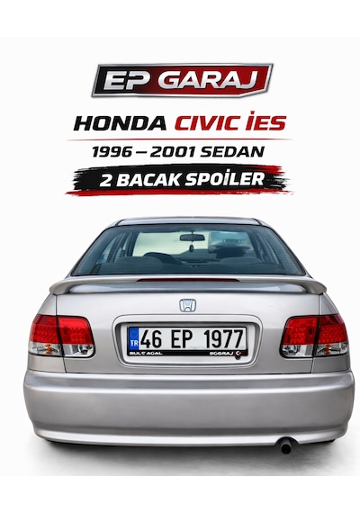 Honda Civic İes 1996-2001 Model Sedan Uyumlu Led Işıklı 2 Bacak Plastik Spoiler 0