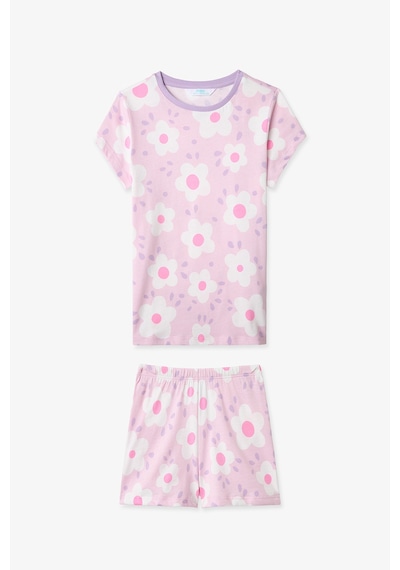Penti  Lila Kız Çocuk Floral Whispers Pamuklu 2'li Pijama Takımı