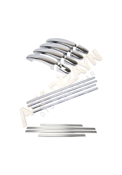 Ford Focus 2 Sedan 2005-2010 Krom Yan Set Cam Çıtası+kapı Kol+yan Kapı Çıtası
