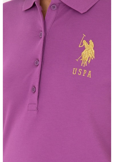 U.S. Polo Assn. Kadın Mor Basic Polo Yaka Tişört 50280071-VR038
