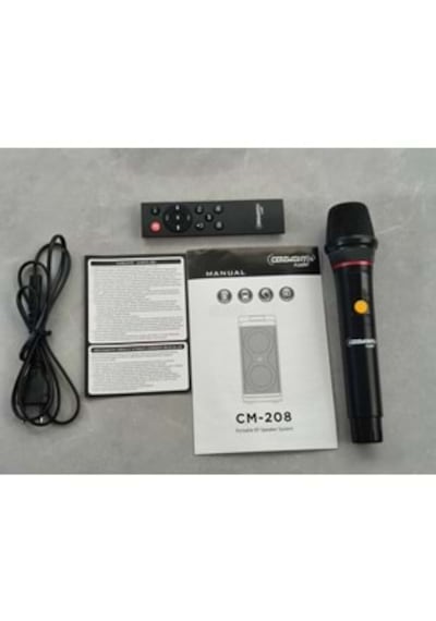 Ceremony Audio Cm-208 Taşınabilir Bluetooth Parti Hoparlör 2x8 Inç Woofer 400watt Tws Disco Lights