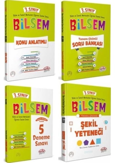 Editör Yayınları 3. Sınıf Bilsem Hazırlık Kitapları 4 lü Set