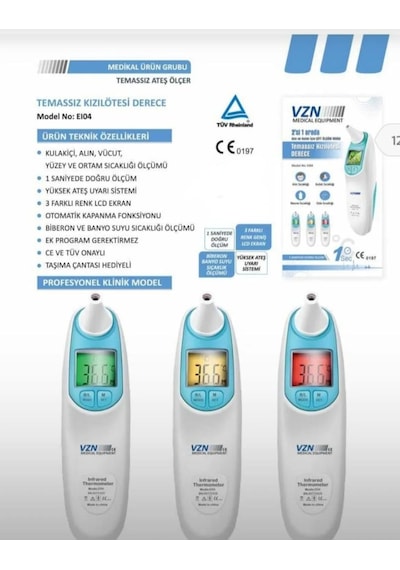 Vzn Kulak Ve Alından Ateş Ölçer Kızılötesi Termometre
