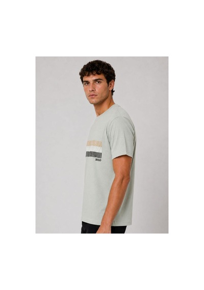 Hzr Wear Erkek Nakış Baskı Detaylı Sıfır Yaka Regular Fit %100 Pamuk Tişört Yeşil