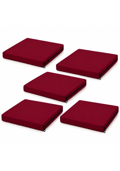 Kare 40x40x5cm Minderi , Sandalye Minderi ,kreş Anaokulu Oyun Minderi , Bahçe Dekor Minderi 40x40x5 Cm 5 Adet Bordo