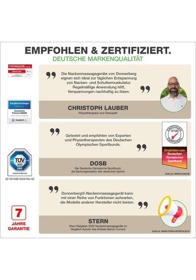 Donnerberg Orijinal Isıtmalı Boyun Masajı, Shiatsu - Tüv Testinden Geçmiştir