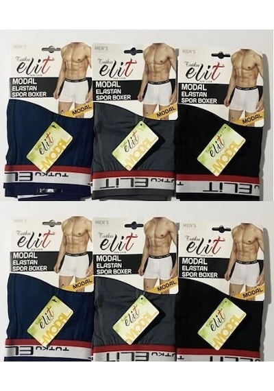 Tutku Elit 6'Lı Paket 1252 Erkek Modal Elastan Likralı Boxer Çok